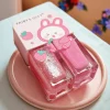 S06 Strawberry Rabbit 2-Bottle Set Nail Polish No-Bake Quick-Dry Long-Lasting Peelable Water-Based Triple Color Nail Polish