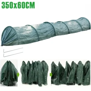 350x60cm Garden Tunnel Greenhouse Portable Plant Sunshade Mesh with Metal Frame Garden Accessories for Outdoor Plants Vegetables