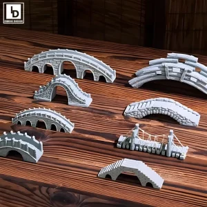 Miniature Sand Stones Bridge Figurine Boat DIY Terrarium Ornaments Fairy Garden Bonsai Rockery Lanscaping for Room Decoration