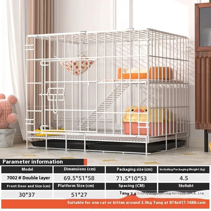 Indoor Cat Villa Cage with Foldable Design Large Multi-Story Cat House Encrypted Pet Cage Furniture for Home - Image 5