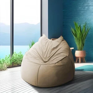 Zone | Velvet Bean Bag Chair - Light Brown