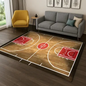 VIKAMA Basketball Court Living Room Carpet Sports Wind Living Room Sofa e-Sports Room Children's Play Floor Mat Home Decor