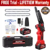 8Inch Cordless Electric Chainsaw Brushless+4.0Ah Battery,One-Handed Portable Pruning for Wood Cutting,Trimming Branch,Courtyard