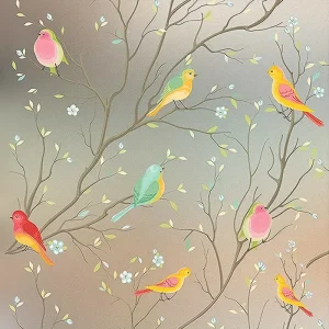 Stained Glass Window Privacy Film Non-Adhesive Static Cling Sun Blocking Window Film Heat Blocker Heat Control Decorative