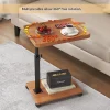 Minimalist Adjustable Height Bedside Table Nightstand Rolling Side Table Bedside Cabinet Drawer Bedroom Storage Small Cabinet