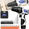 12V Cordless Drill Combo Cutter Electric Screwdriver Kit, 2 Variable Speed 18 + 1 Torque Setting, 23 Drill/Screwdriver Bits