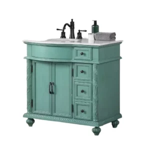 Antique style freestanding MDF bathroom cabinet retro green bathroom vanity