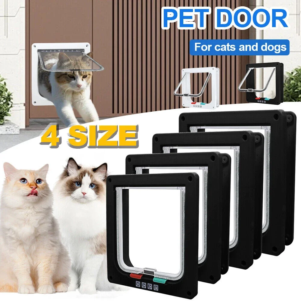 Pet Door for Windows, Large Cat Door Interior Door Pet Doors for Cat Exterior Doors 4 Modes Locking Suitable for Window and Wall - Image 2