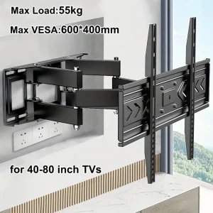 BEISHI TV Wall Mount Bracket for 40-80 Inch LED, LCD, OLED Flat Curved TVs TV Mount with Dual Swivel Arm Extend Tilting Rotation