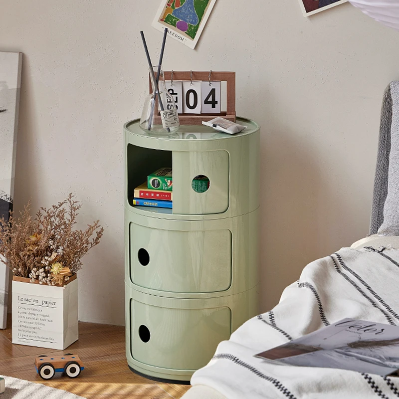 Cylindrical multi-layer plastic storage drawer cabinet, living room bedroom storage cabinet bedside cabinet side cabinet - Image 4