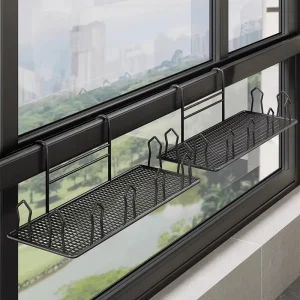 Iron Wall Mounted Shoe Rack Balcony Hanging Drying Rack Multi Functional Laundry Organizer for Socks Clothes