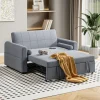 2 Seater Sofa Bed, 3-in-1 Convertible Pull Out Sleeper Sofa with 3-Position Adjustable Backrest, Side Pockets and USB