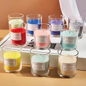 1PC Romantic Smokeless Soy Wax Candle - Glass Aromatherapy Gift Box Home Wedding Decor Companion Souvenir