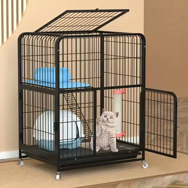Black Square TubeDog Cage Extra Large Free Space Pet Cat House Indoor Cat Houses For Small And Medium-Sized Cat Households - Image 6