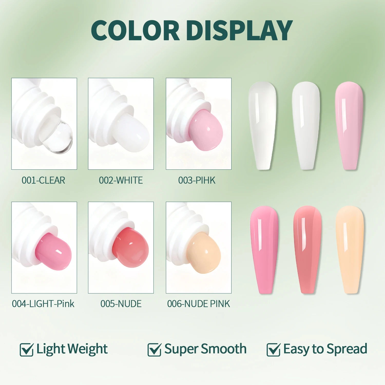 Nailpop TPO&HEMA-FREE Crystal Poly Nail Gel 6 Colors Builder Gel for Nail Extension Easy to Apply Long Lasting Salon Quality 1pc - Image 4