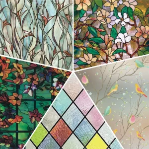 Magnolia Window Film Static Cling Heat-Control Privacy Protection Drop-Shipping Reusable Removable Glass Film Home Decoration