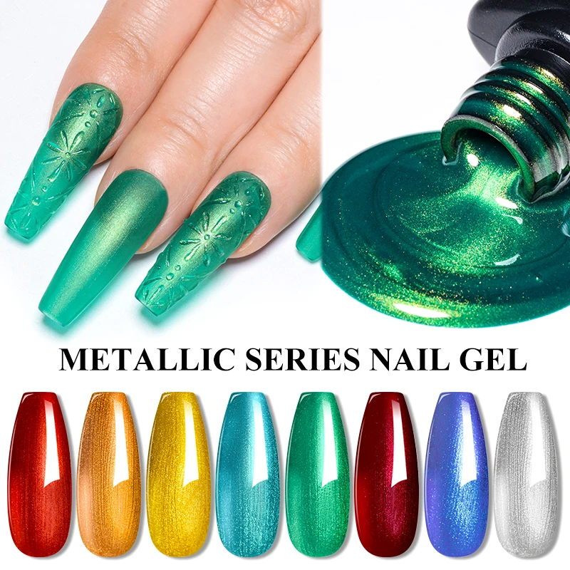 MEET ACROSS 8 Colors Mirror Gel Nail Polish Long-lasting Quick-drying Metallic Gold Silver Red Semi Permanent Varnish Nail Art - Image 4
