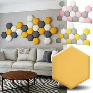 1pc Hexagonal Headboards Soft Bag Tatami Wall Surround Self-adhesive Background Wall Bedroom Living Room Nordic Decorative