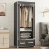 Easy Assembly Folding Wardrobe Clothes Closet Storage Organizer Bedroom Open Closet Drawers Portable Dorm Room Household
