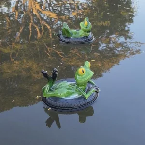 1 PCS Cute Frog Statues Pond Floating Decoration For Garden Outdoor Resin Miniature Frog Statue Floating Frogs For Ponds