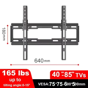 BEISHI Universal TV Bracket Low Profile TV Wall Mount Fixed for Most 30"-80" Flat/Curved TVs with Max VESA 600X500mm Up to 70kg