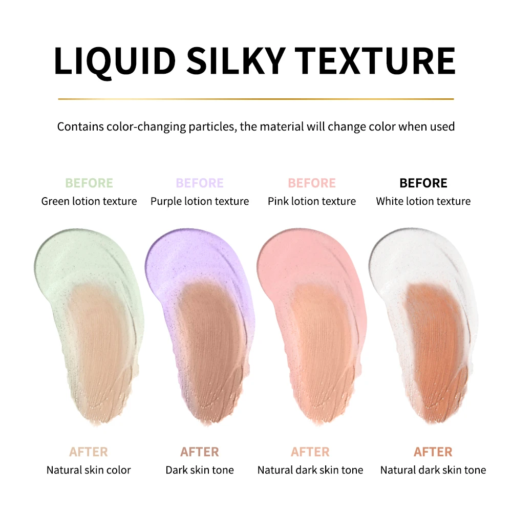Waterproof Color Changing Liquid Foundation Centella Korean High Coverage Foundation Cream For Face Base Makeup - Image 5