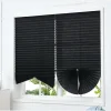 Adhesive Blackout Darkening Pleated Window Shade Blinds Portable Temporary Blinds Bedroom Apartment Dorm Roller Blackout Curtain