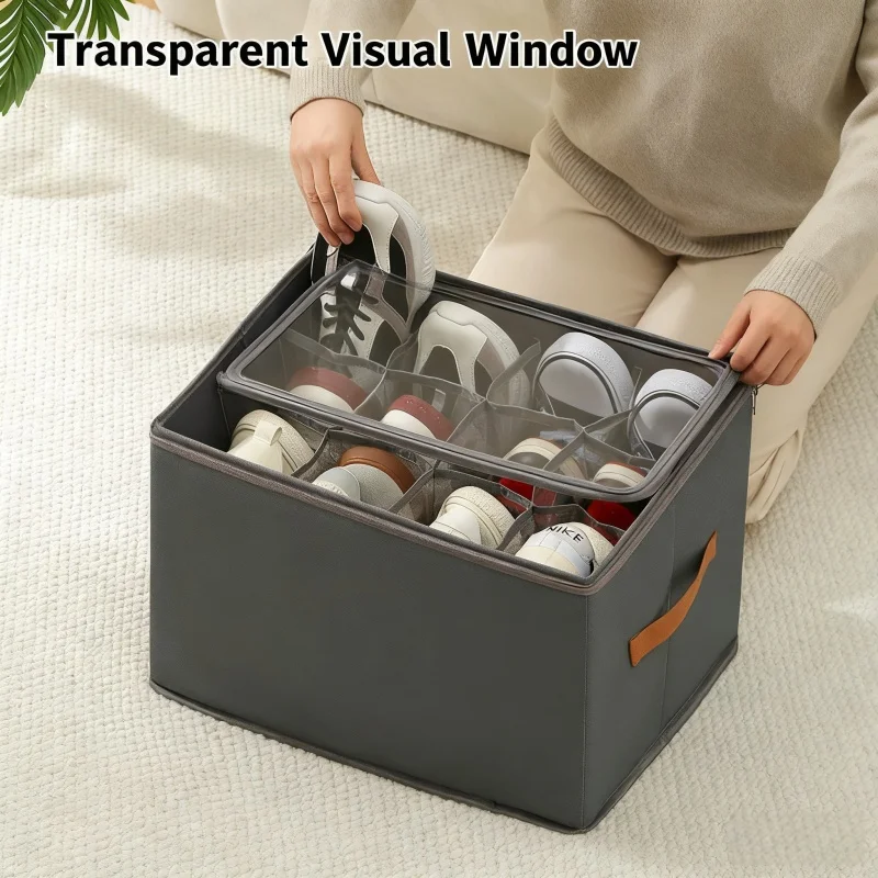 Multifunctional Grid Storage Shoe Box Foldable Sneakers Shoerack Shoes Rack Storage Organizers Dust-Proof Organizer for Shoes - Image 2