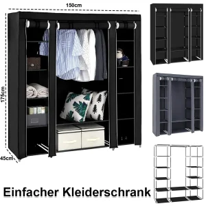 Portable Closet Wardrobe Clothes Rack Storage Organizer with Shelf Dustproof Closet Large Wardrobe Closet Clothes Organizer