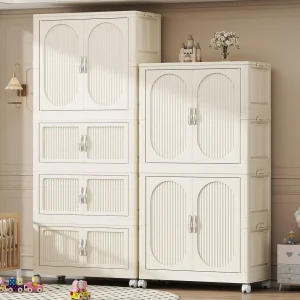 Foldable Children's Wardrobe Home Bedroom Clothes Organizer Storage Cabinet Baby Simple Dresser Closet Storage Solution