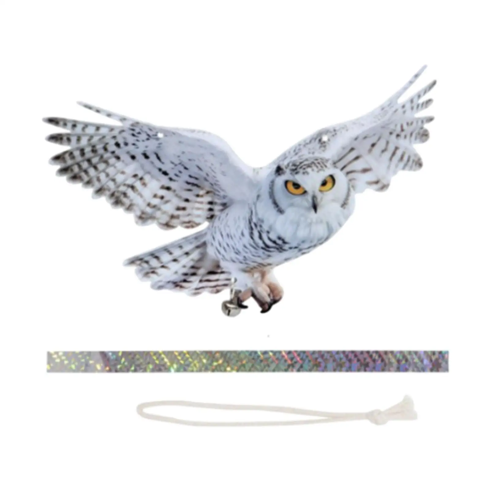 Flying Owl Statue Decorative Adorable Bird Scarecrow Ideal Gift Adornment Yard Art Sculpture for Porch Yard Office Patio Balcony