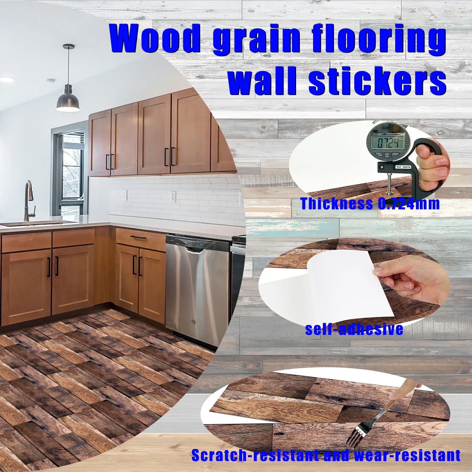 American Wood Grain Floor Stickers 15x90cm - 20+ Styles Self-Adhesive Waterproof Anti-Scratch Peel and Stick Floor Tiles