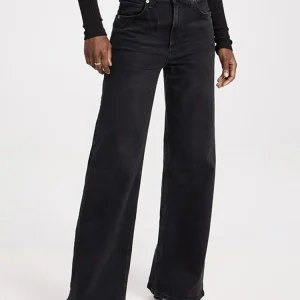 Lady Casual Fashion Baggy Straight Leg Jeans Girls Comfortable High Waist Denim Pants Women Solid Cheap Daily Trousers