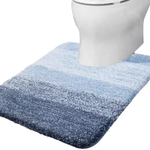 Homaxy Luxury Bath Mat U-Shaped Extra Soft Bathroom Rug Absorbent Bathroom Carpet Non-Slip Plush Foot Mat Contour Toilet Mats