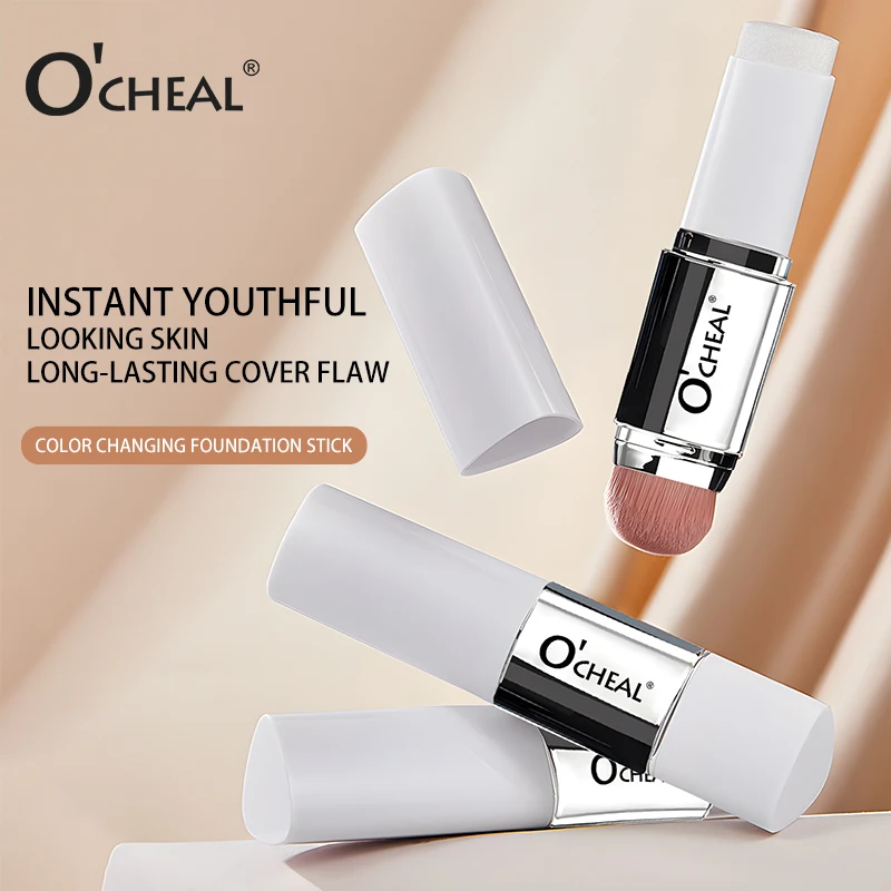 O'CHEAL Temperature Changing Foundation Stick Facial Coverage Blemishes Pores Double-Headed Face Matte Makeup Foundation Cream - Image 3