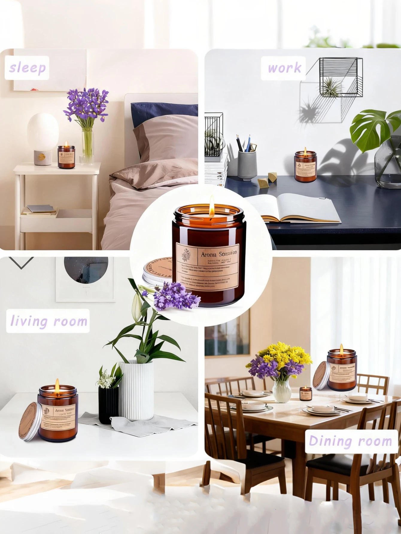 Natural soy wax aromatherapy candle, glass cup filled with smokeless fragrance, essential oil candle - Image 3