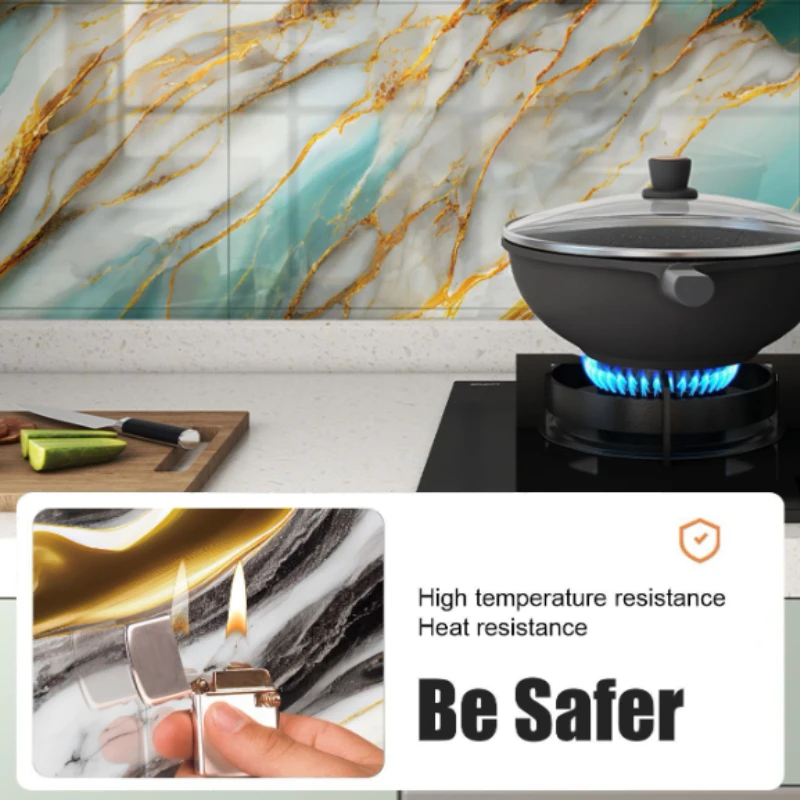 10-40PCS Imitation Marble 3D Ceramic Tile Wall Renovation Decoration Sticker Waterproof Self-adhesive Home Floor Sticker - Image 5