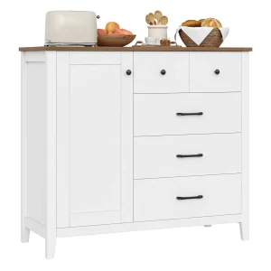 Sideboard, kitchen wardrobe with 5 drawers and 1 door, buffet wardrobe with work plate for kitchen, dining room, living room, hallway