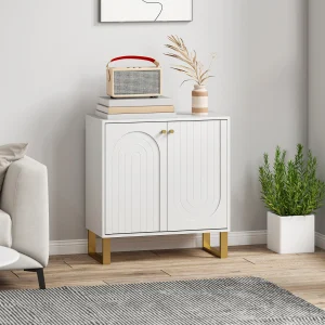 HOMCOM Sideboard with Adjustable Shelves & Doors for Living Room, White
