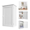 Wall Storage Cabinet, Wooden Storage Cupboard Unit, Kitchen Wall Mounted Cabinet Shelf Furniture, Single Door White for Bathroom