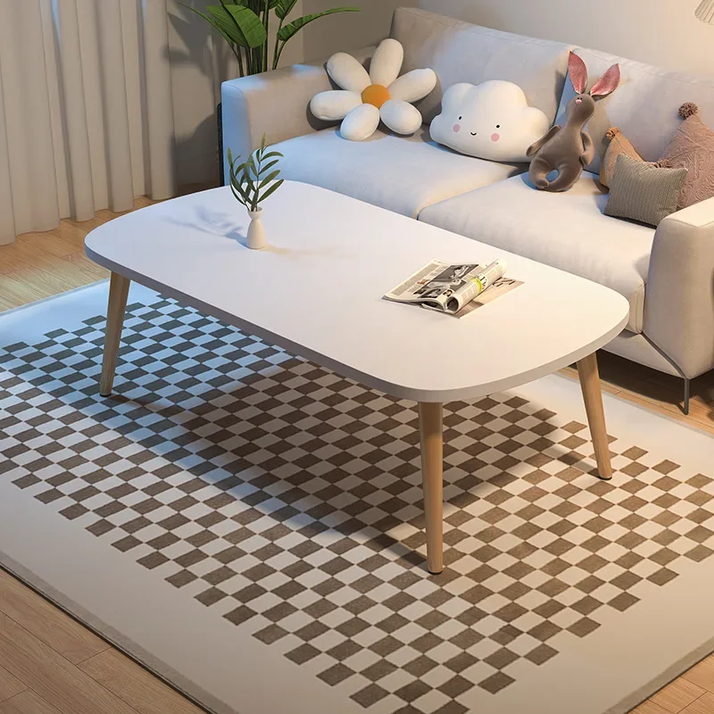 Folding coffee table small apartment solid wood leg folding table simple modern bedroom bay window small table - Image 2