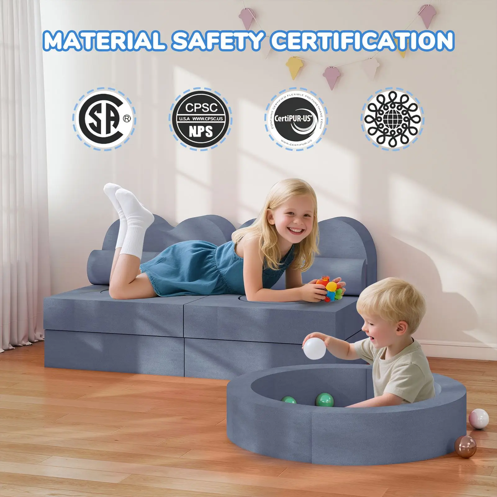 13Pcs Modular Kids Play Couch 25D Sponge Foam Comfortable Lightweight Child Sectional Sofa for Baby Room Bedroom - Image 4
