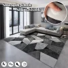VIKAMA Modern Geometric Living Room Carpet Flannel Home Area Carpet, Comfortable Room Decoration, Large Office Floor Mat