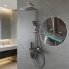 Intelligent Digital Brass Shower System Four Functions Bathroom Shower Faucet Set Temperature Display Rainlfall Shower Set