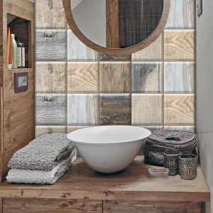 10pcs Wood Grain Surface Tiles Floor Sticker Kitchen Bathroom Ground Home Decor Wear-resistant Waterproof Frosted Art Wall Decal