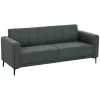 HOMCOM 3 Seater Sofa, Modern Fabric Couch with Channel Tufted