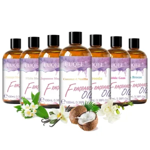 EUQEE 100ml Aromatherapy Fragrance Oil For Diffuser,Humidifier-3.38FI.Oz. Coconut & Vanilla Bubble Gum Aroma Essential Oils