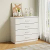 4-Drawer Chest of Drawers with Metal Handles-Heavy-Duty Hardwood&HDF Construction,Spacious Storage Cabinet with Flat Panel Doors