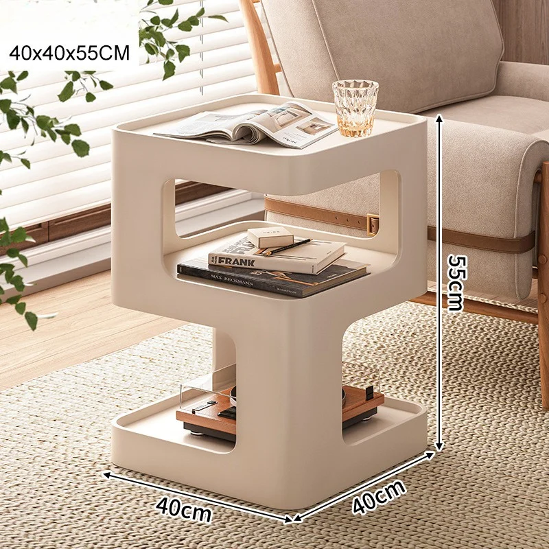 Simple steel painted sofa edge table, bedroom bedside table, living room coffee table, living room small table, storage rack - Image 3