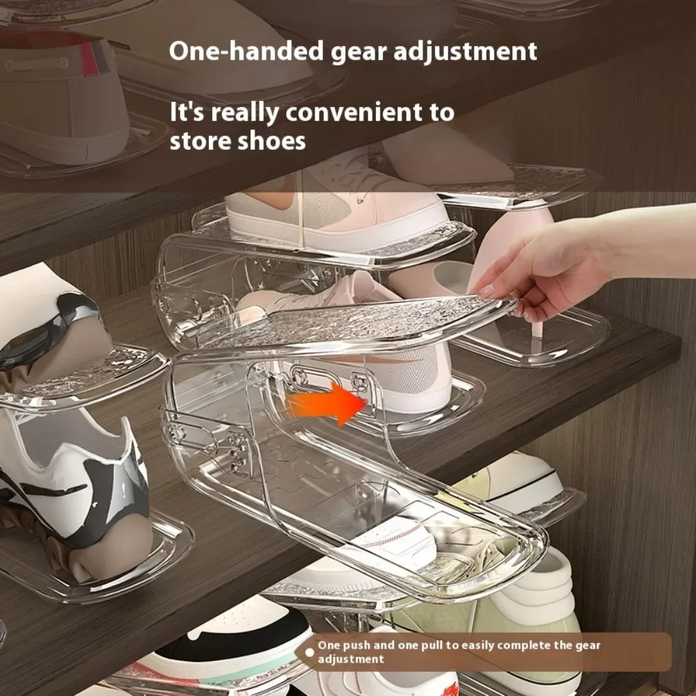 Adjustable Shoe Organizer Double-layer Footwear Support Slot Space Saving Cabinet Closet Stand Shoes Storage Rack Shoebox - Image 5